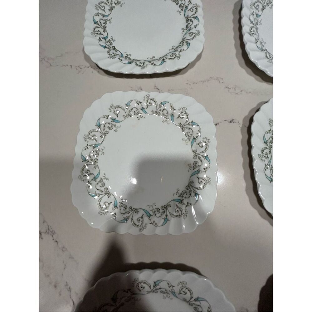 Set of 6 Johnson Brothers Ironstone "Minuet" Square Bread & Butter Plates - Picture 3 of 5
